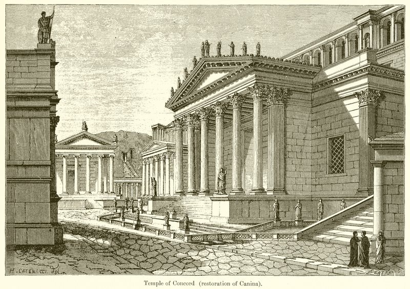 Temple of Concord (Restaurering af Canina) af English School