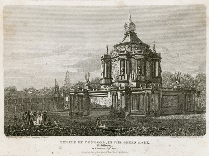 Temple of Concord opført for freden i 1814 af English School