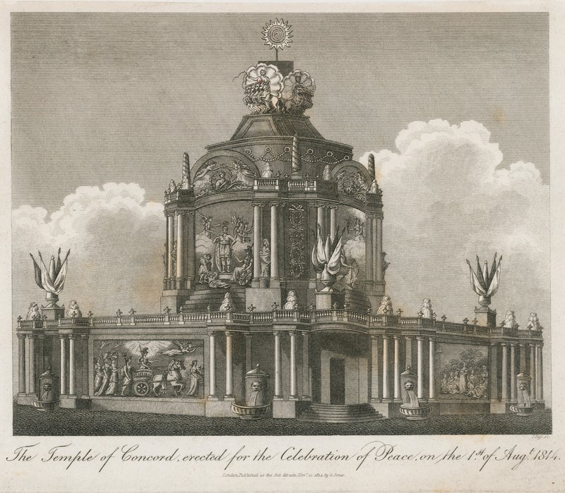 Temple of Concord opført for freden i 1814 af English School