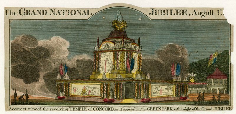 Temple of Concord for at fejre freden i 1814 af English School
