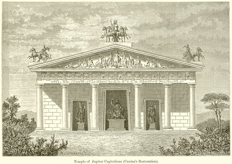 Temple of Jupiter Capitolinus (Caninas Restoration) af English School