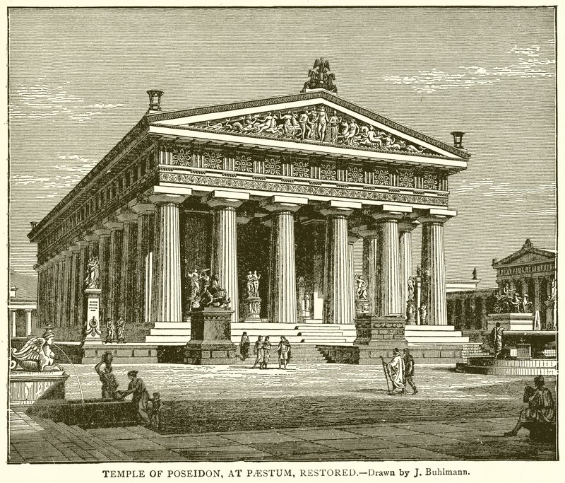 Poseidons tempel, ved Paestum, restaureret af English School