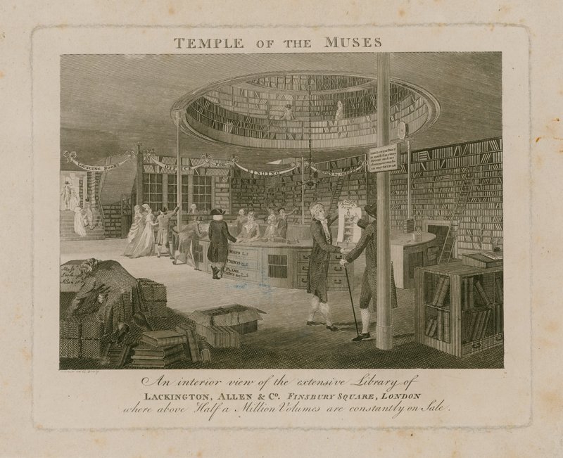 Temple of the Muses, Lackington Allen & Co, Finsbury Square af English School