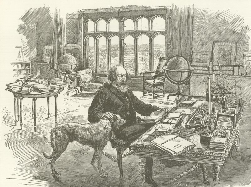 Tennyson in his library  af English School