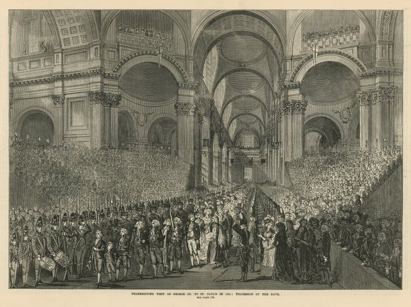 Thanksgiving besøg af kong George III til St. Pauls Cathedral af English School