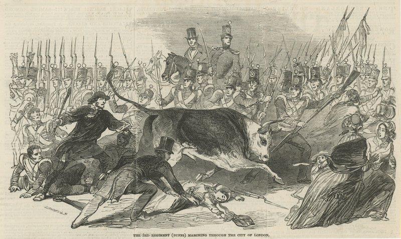 Det 3. Regiment (Buffs) marcherer gennem City of London af English School