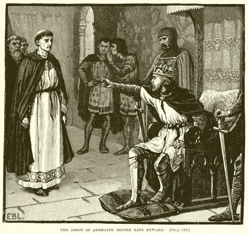 Abbeden af Arbroath før kong Edward af English School