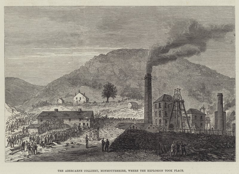 Abercarne Colliery, Monmouthshire, hvor eksplosionen fandt sted (gravering) af English School
