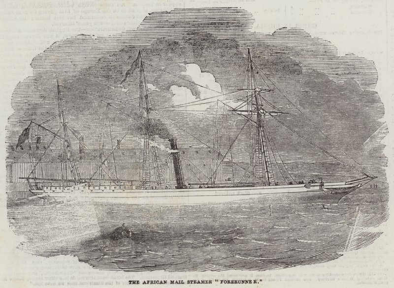 The African Mail Steamer "Forerunner" (gravering) af English School