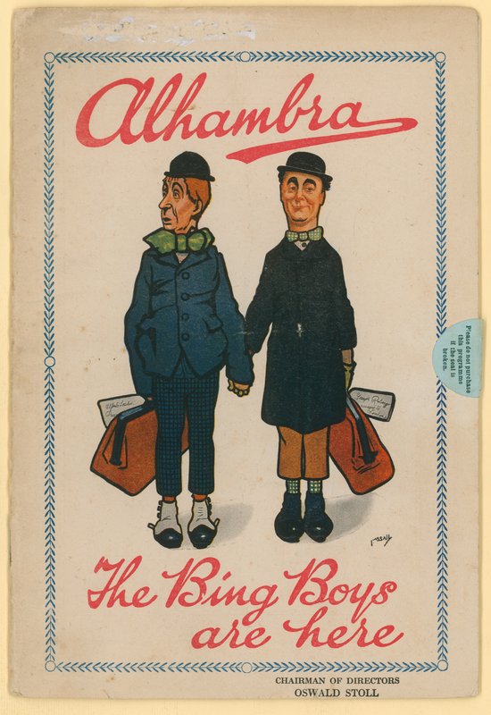 Alhambra, Leicester Square, London, program for The Bing Boys af English School