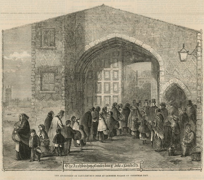Ærkebiskoppen af Canterburys Dole ved Lambeth Palace juledag af English School