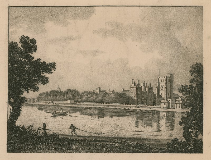 The Archiepiscopal Palace of Lambeth fra et billede af Marlow af English School