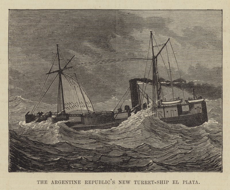 Den argentinske republiks nye turret-skib el Plata (gravering) af English School