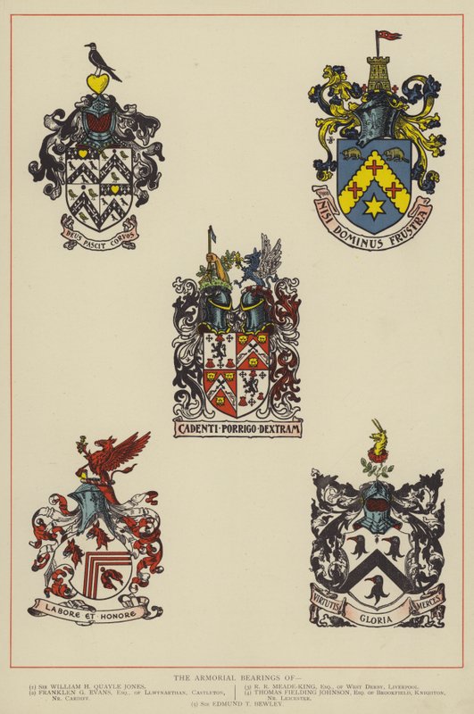 Våbenskjoldet (farvelitografi) af English School