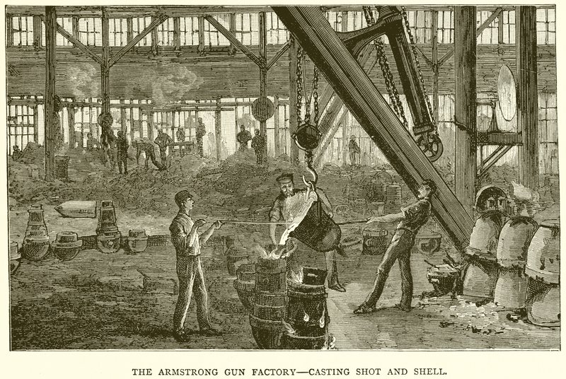 Armstrong Gun Factory - Casting Shot and Shell af English School
