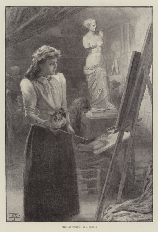 The Art Student (litho) af English School