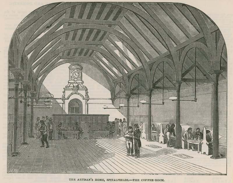 The Artisans Home, Spitalfields - Kaffestuen af English School