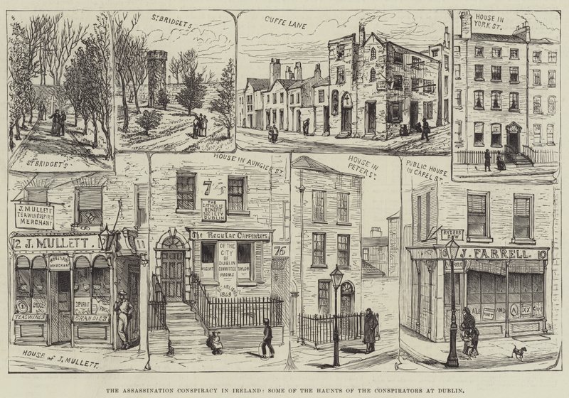 Assassinations-sammensværgelsen i Irland, nogle af de sammensvornes tilholdssteder i Dublin af English School