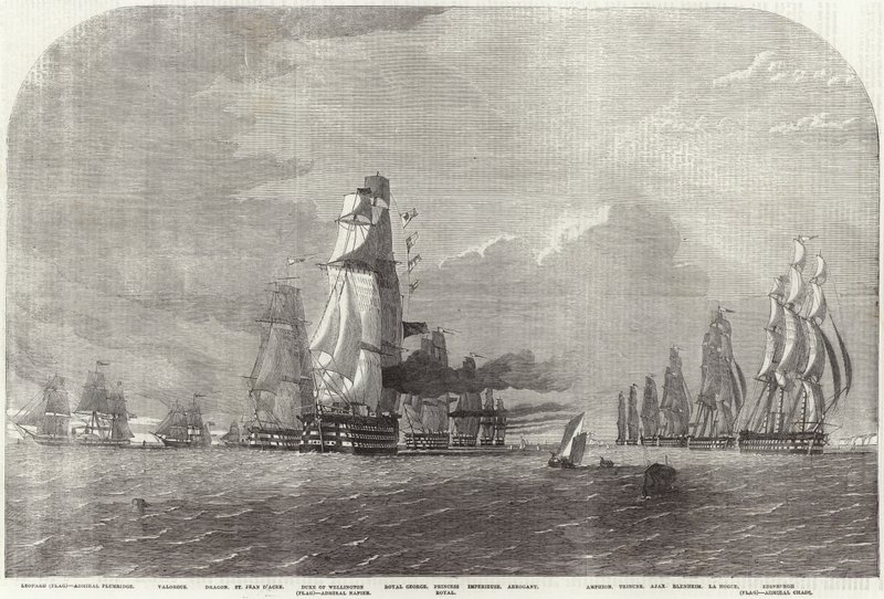 Den baltiske flåde, der løber mod Dover-strædet af English School