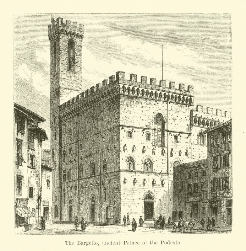 Bargello, det gamle Podesta-palads (gravering) af English School