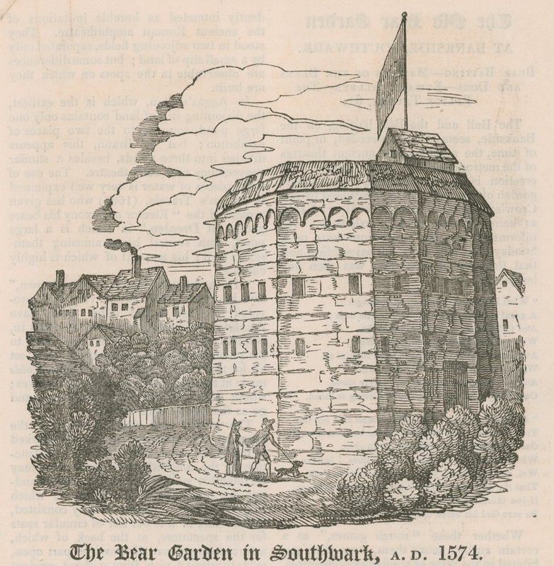 The Bear Garden i Southwark, London, 1574 AD af English School