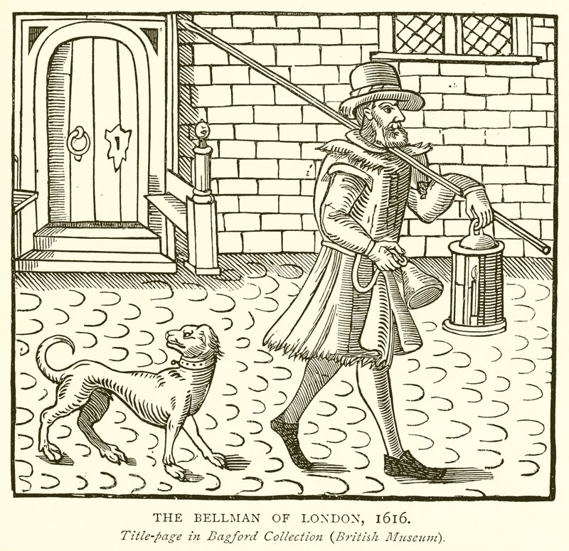 The Bellman of London, 1616 af English School