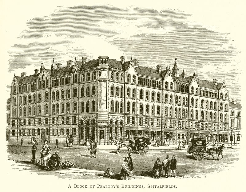 The Block of Peabodys Buildings, Spitalfields af English School
