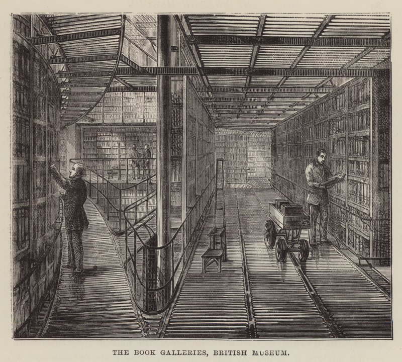 Boggallerierne, British Museum (gravering) af English School