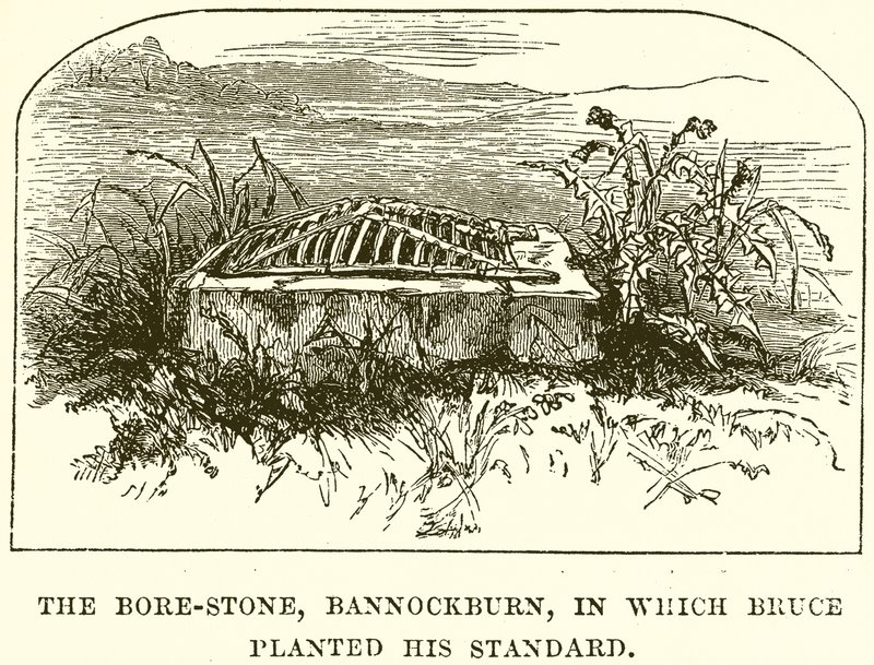 Bore-Stone, Bannockburn, hvori Bruce plantede sin standard af English School