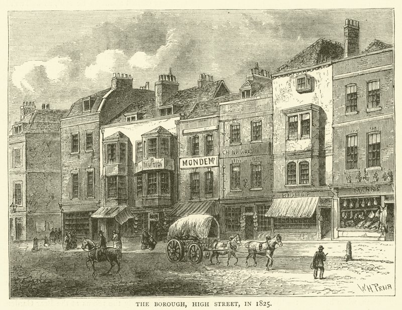 The Borough, High Street, i 1825 af English School