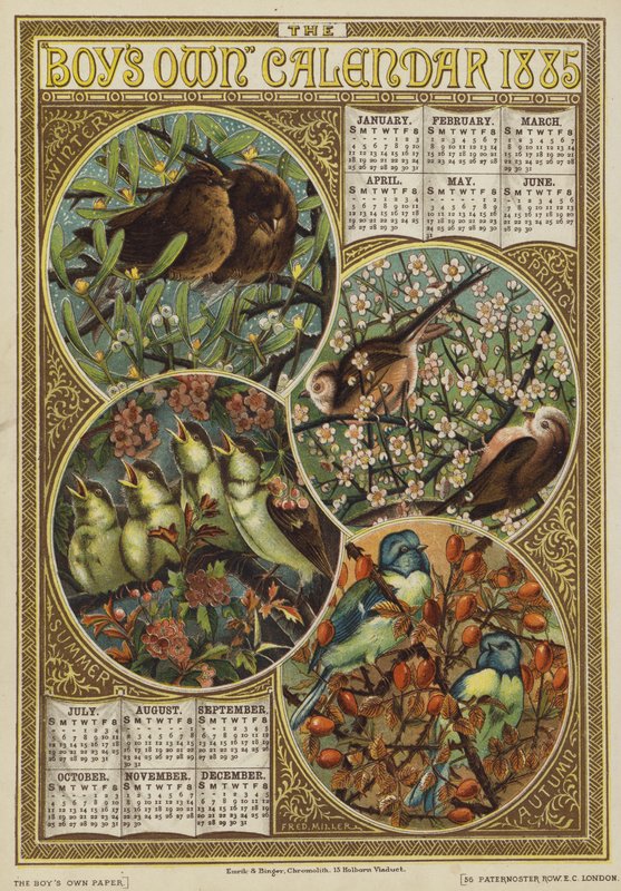 Drengenes egen kalender 1885 af English School