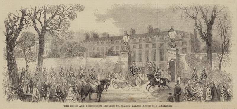 Bruden og brudgommen forlader St James