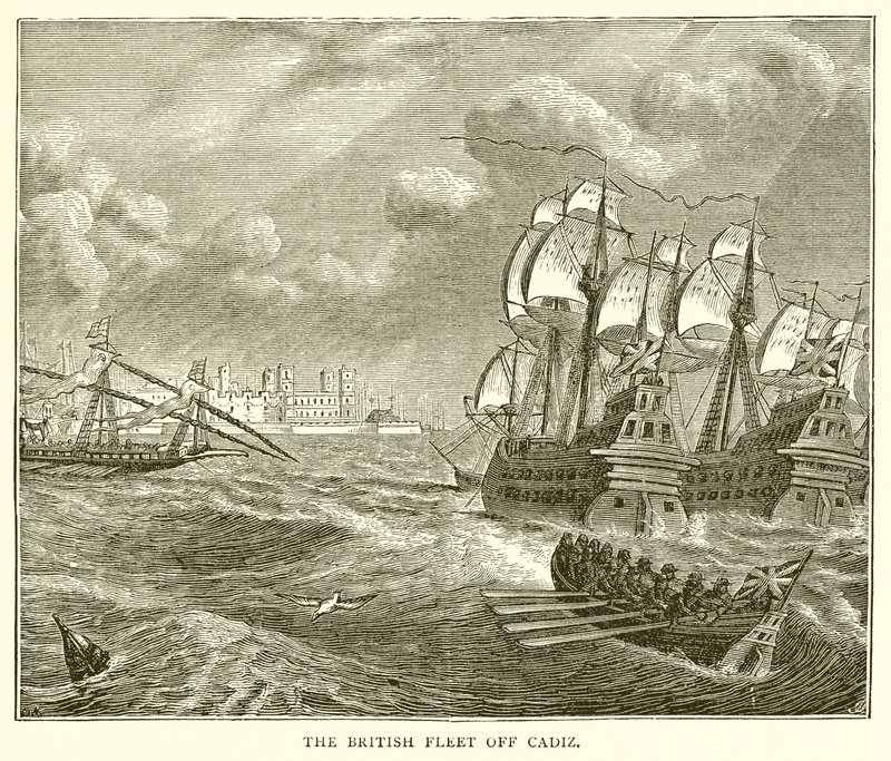 Den britiske flåde ud for Cadiz af English School