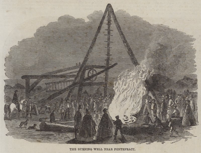 The Burning Well nær Pontefract (gravering) af English School
