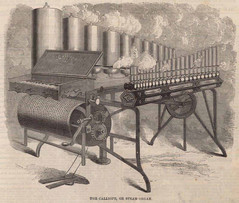 The Calliope, et damporgel opfundet af Arthur S Denny i Amerika af English School