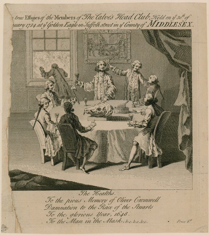 The Calves Head Club, afholdt den 30. januar 1734 på Golden Eagle i Suffolk Street af English School