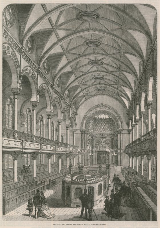 Den centrale jødiske synagoge, Great Portland Street, London af English School