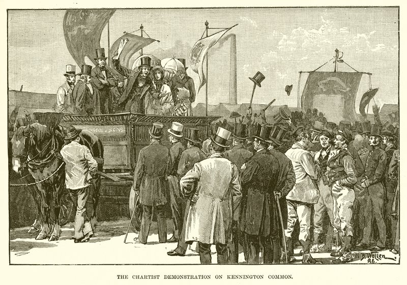 Chartist-demonstrationen på Kennington Common af English School