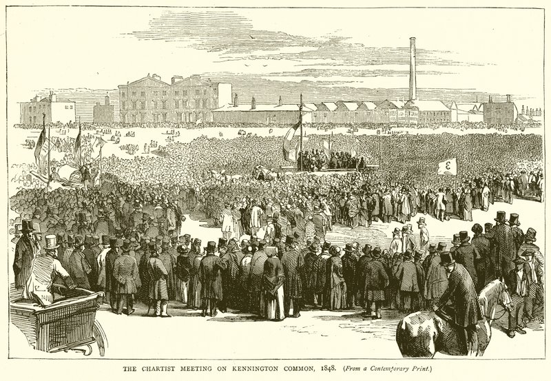 Chartistmødet på Kennington Common, 1848 af English School