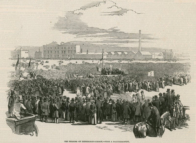 Chartistmødet på Kennington Common i 1848 af English School