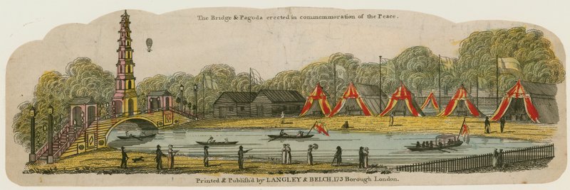 Den kinesiske pagode og bro rejst over kanalen i St James