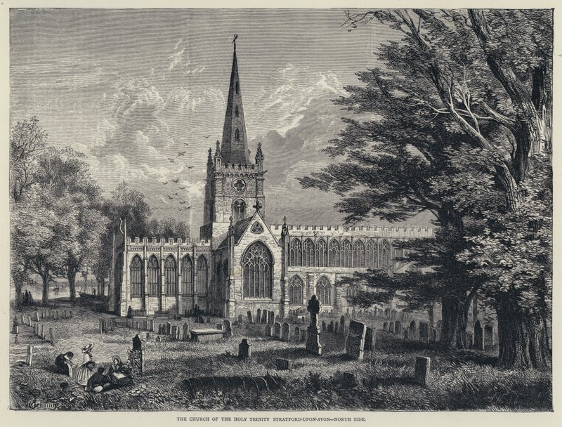 The Holy Trinity Church, Stratford-upon-Avon, North Side (gravering) af English School
