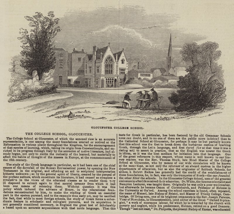 The College School, Gloucester (gravering) af English School