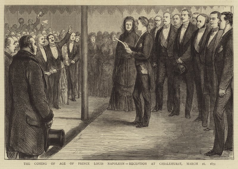 Prins Louis Napoleons kommende alder, reception i Chislehurst af English School