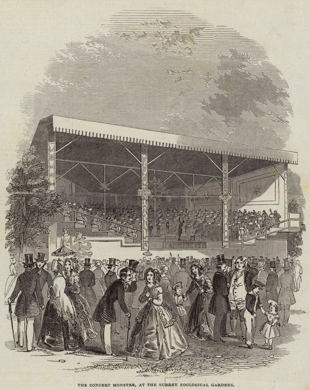 The Concert Monstre, ved Surrey Zoological Gardens (gravering) af English School