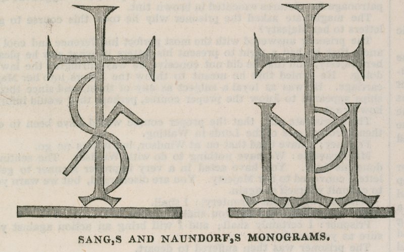Det konservative klubhus: Sang- og Naundorfs-monogrammer af English School