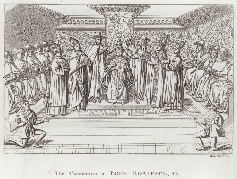 Kroningen af pave Bonifatius, IX af English School