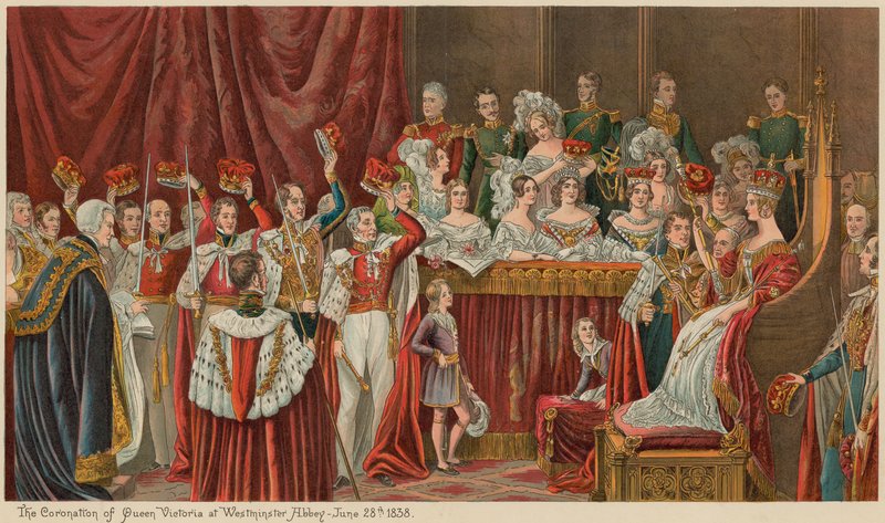 Kroningen af dronning Victoria i Westminster Abbey, 28. juni 1838 af English School