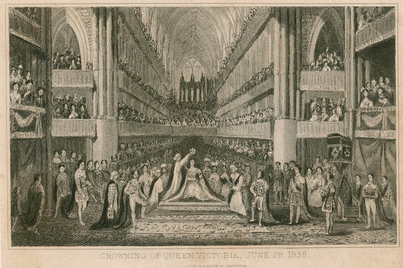Kroningen af dronning Victoria i Westminster Abbey, 28. juni 1838 af English School
