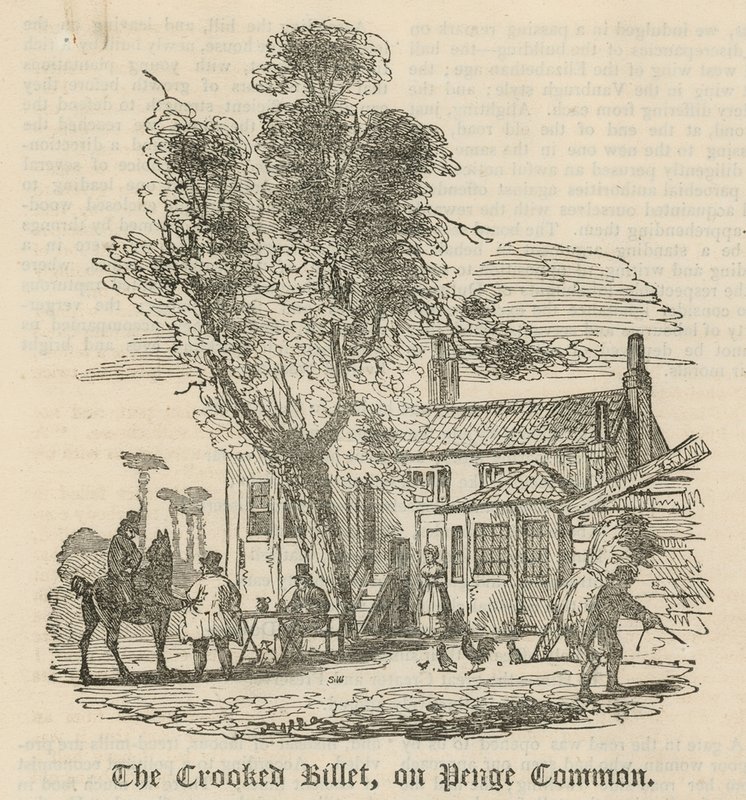 The Crooked Billet på Penge Common, London af English School